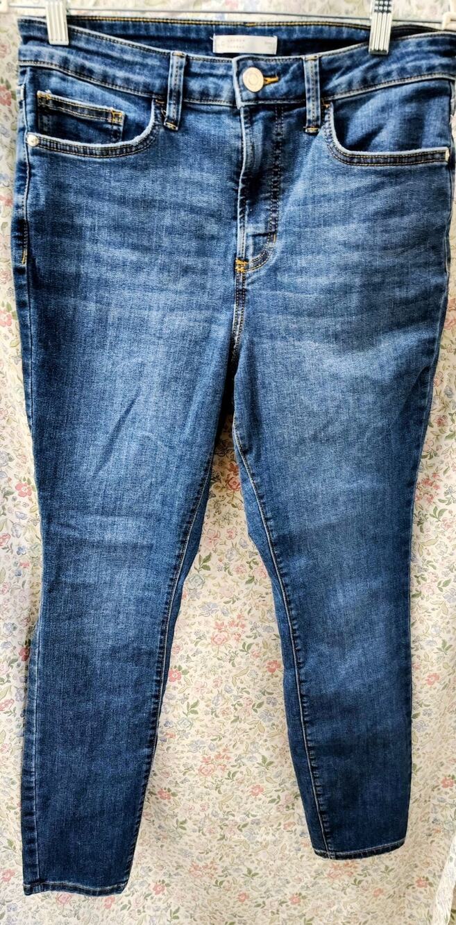 Lauren Conrad High Rise Skinny Ankle Jeans, Size 10, Blue Wash